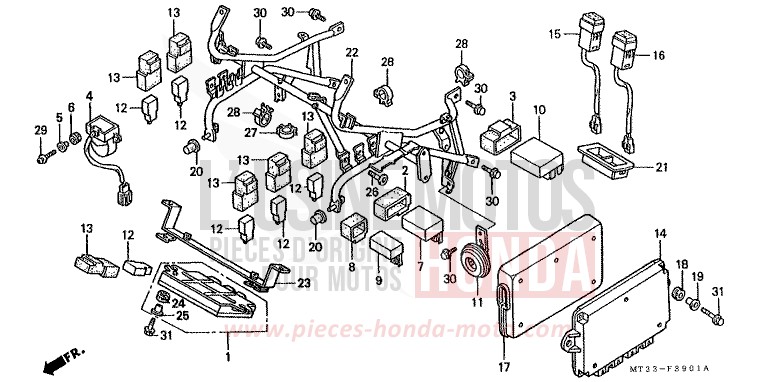 WINDLAUFSTREBE (ST1100AN/AP/AR) von Pan-European ABS SCHWARZ-Z (NH1ZD) von 1993